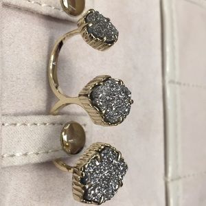 Kendra Scott Naomi Double Ring in Platinum Drusy